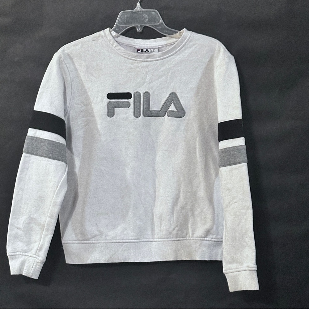 Vintage Fila Men's Athletic Long Sleeve Gray Sweater